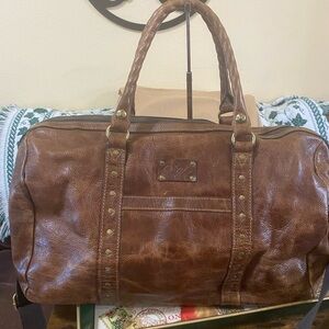 Patricia Nash distressed Brown Leather Duffel Bag for Men